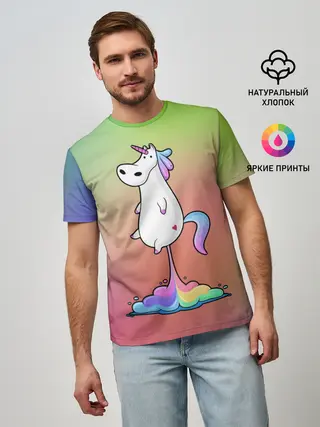 Мужская базовая футболка / Единорог на Старте