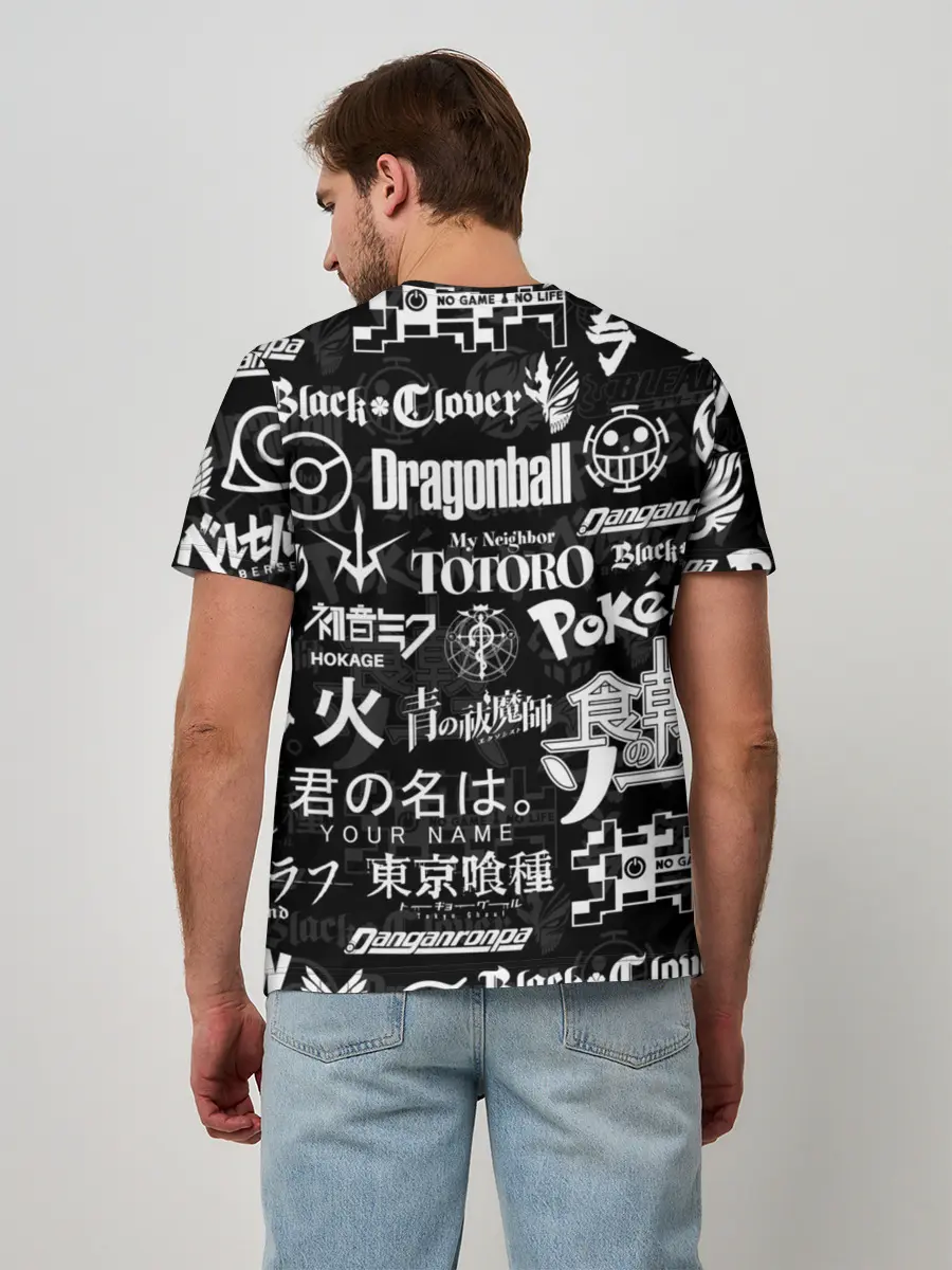 Мужская базовая футболка / ЛОГОТИПЫ АНИМЕ | LOGO ANIME