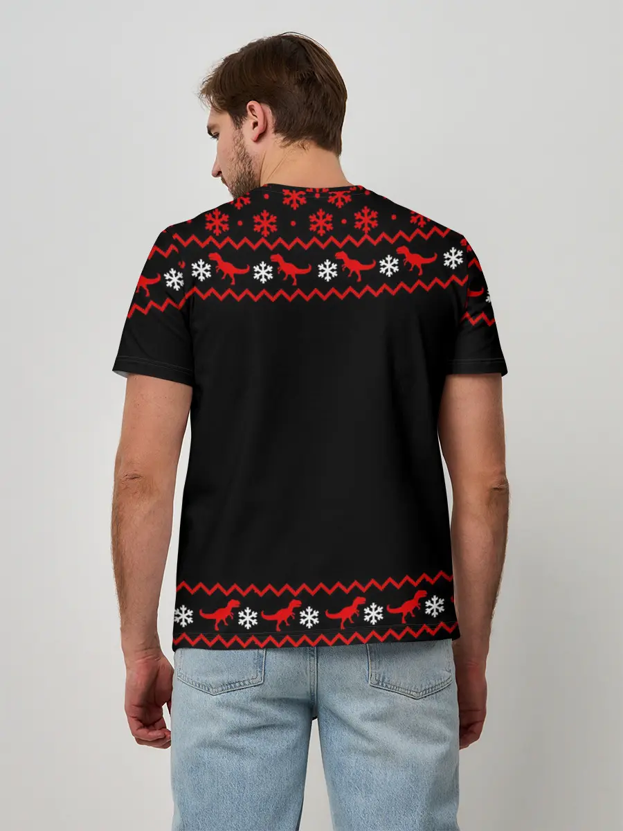 Мужская базовая футболка / Новогодний пивозавр