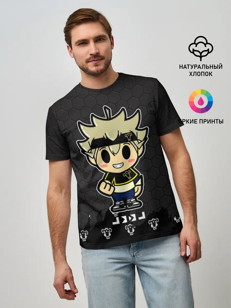 Мужская базовая футболка / Асто Чёрный клевер броня