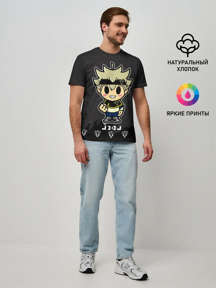 Мужская базовая футболка / Асто Чёрный клевер броня