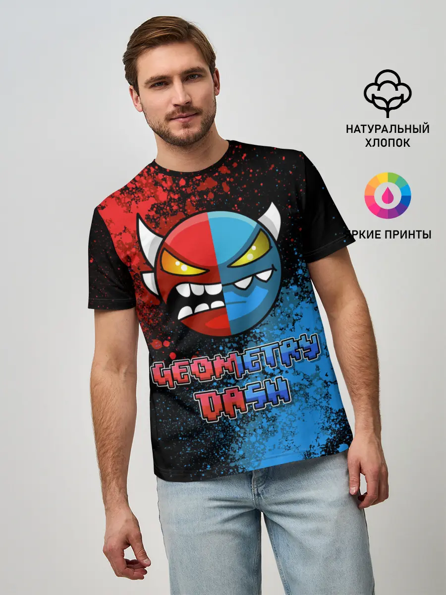 Мужская базовая футболка / Geometry Dash