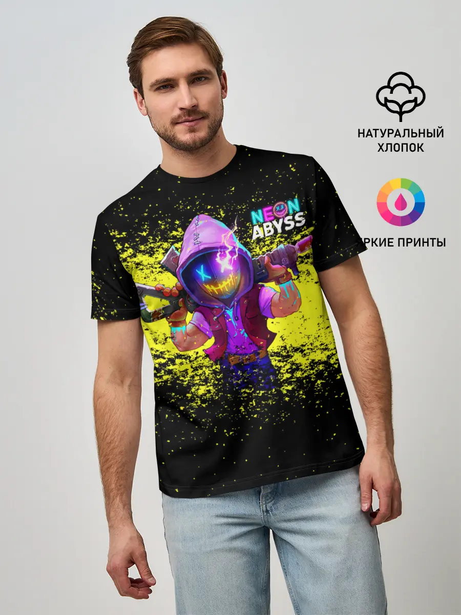 Мужская базовая футболка / Neon Abyss