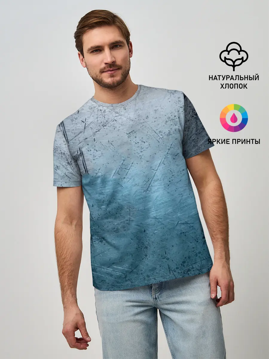Мужская базовая футболка / Blue Glass