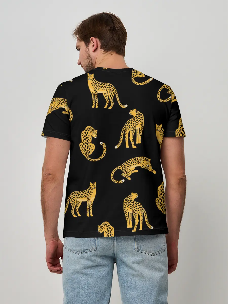 Мужская базовая футболка / Леопарды