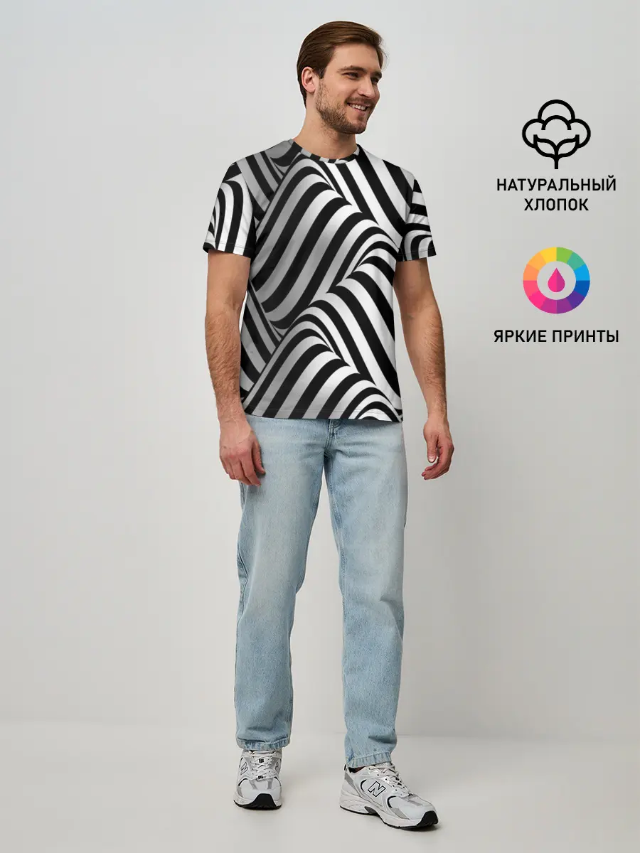 Мужская базовая футболка / 3D Иллюзия