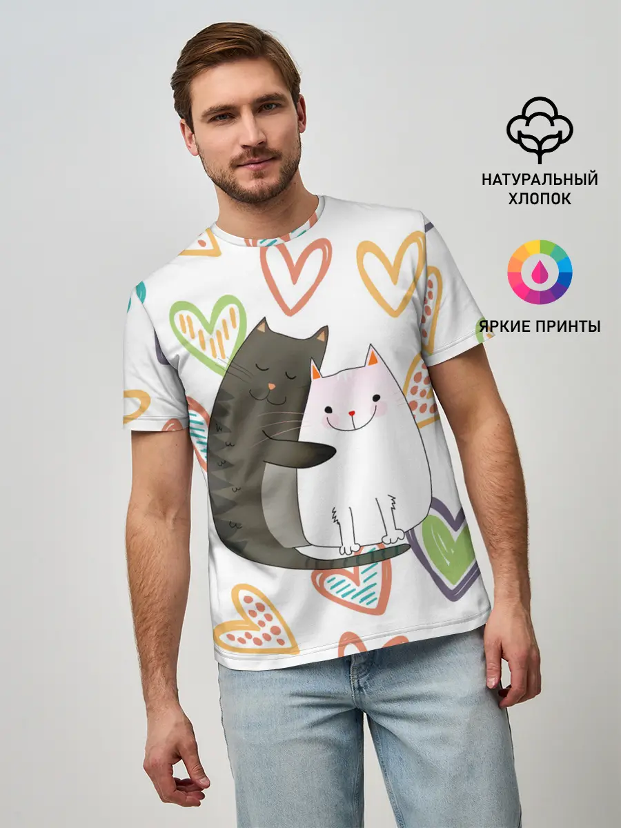 Мужская базовая футболка / Сладкая парочка