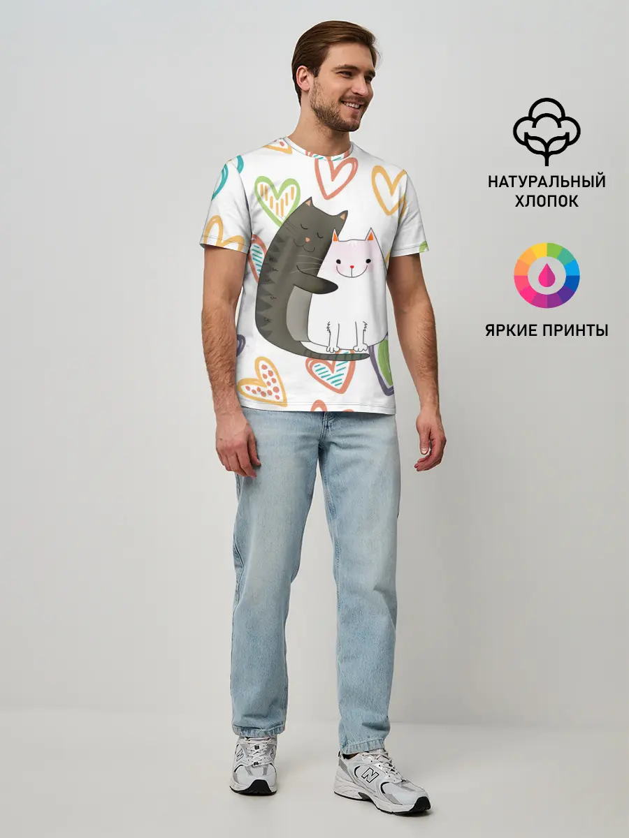 Мужская базовая футболка / Сладкая парочка