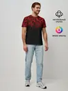 Мужская базовая футболка / BLACK RED CAMO | RED MILLITARY