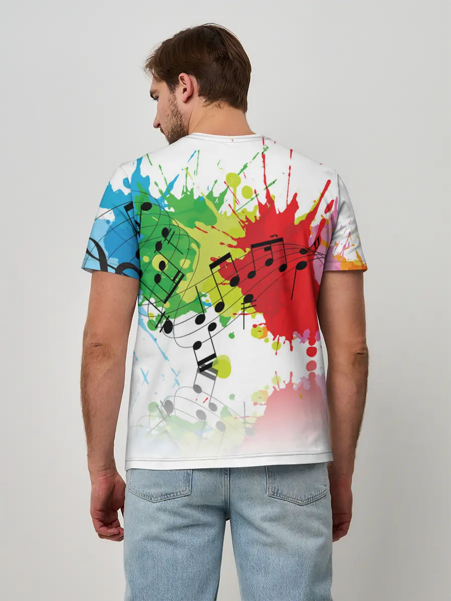 Мужская базовая футболка / Ноты color