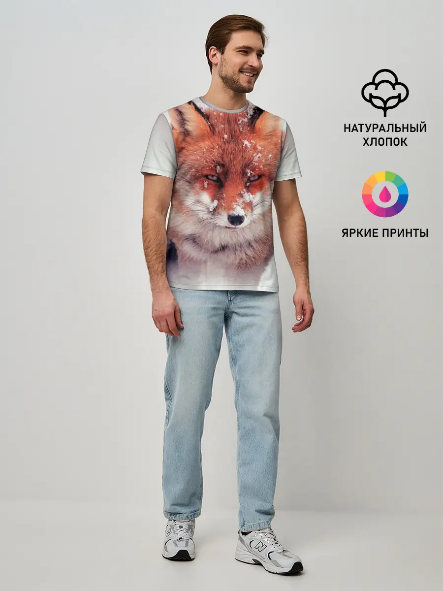 Мужская базовая футболка / Лисица и снег