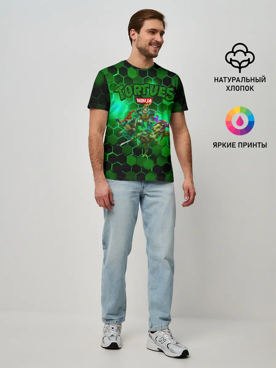 Мужская базовая футболка / ЧЕРЕПАШКИ - НИНДЗЯ