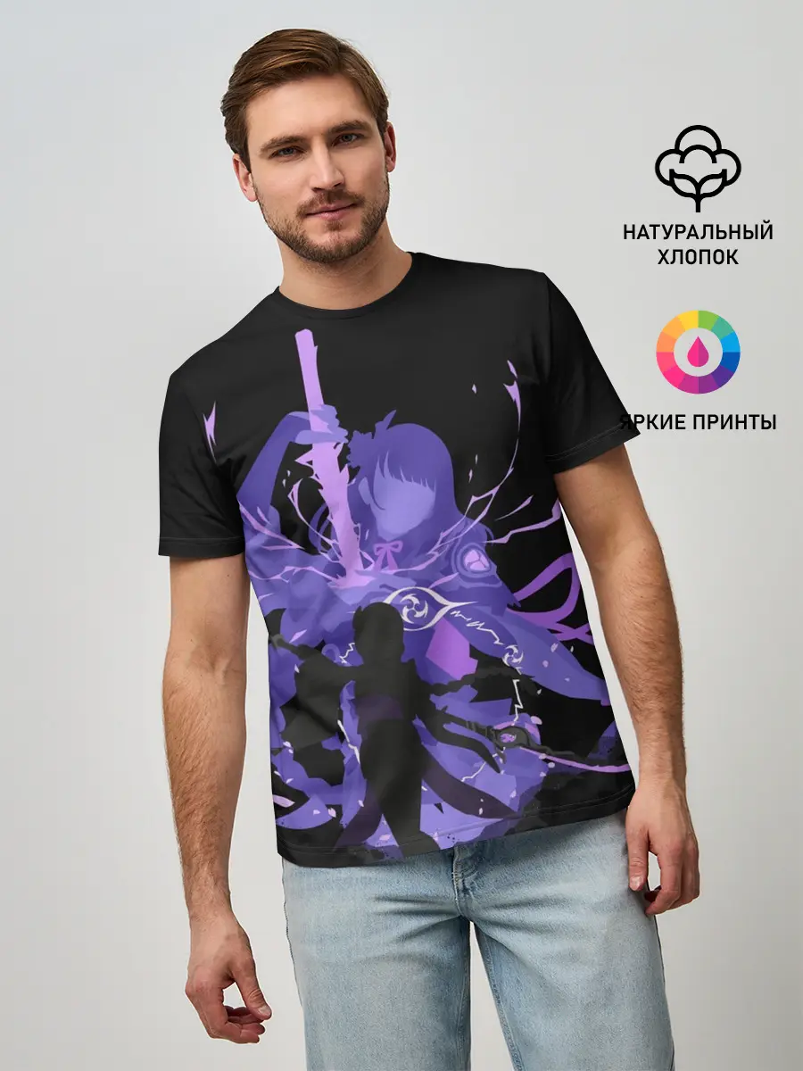 Мужская базовая футболка / Genshin Impact Raiden