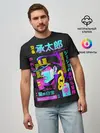 Мужская базовая футболка / Дзётаро разноцветные надписи