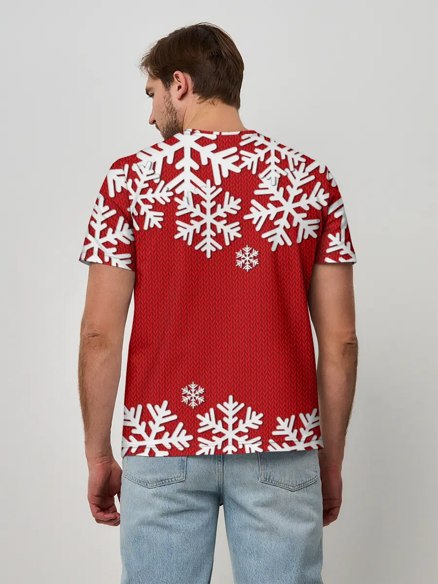 Мужская базовая футболка / Снежинки