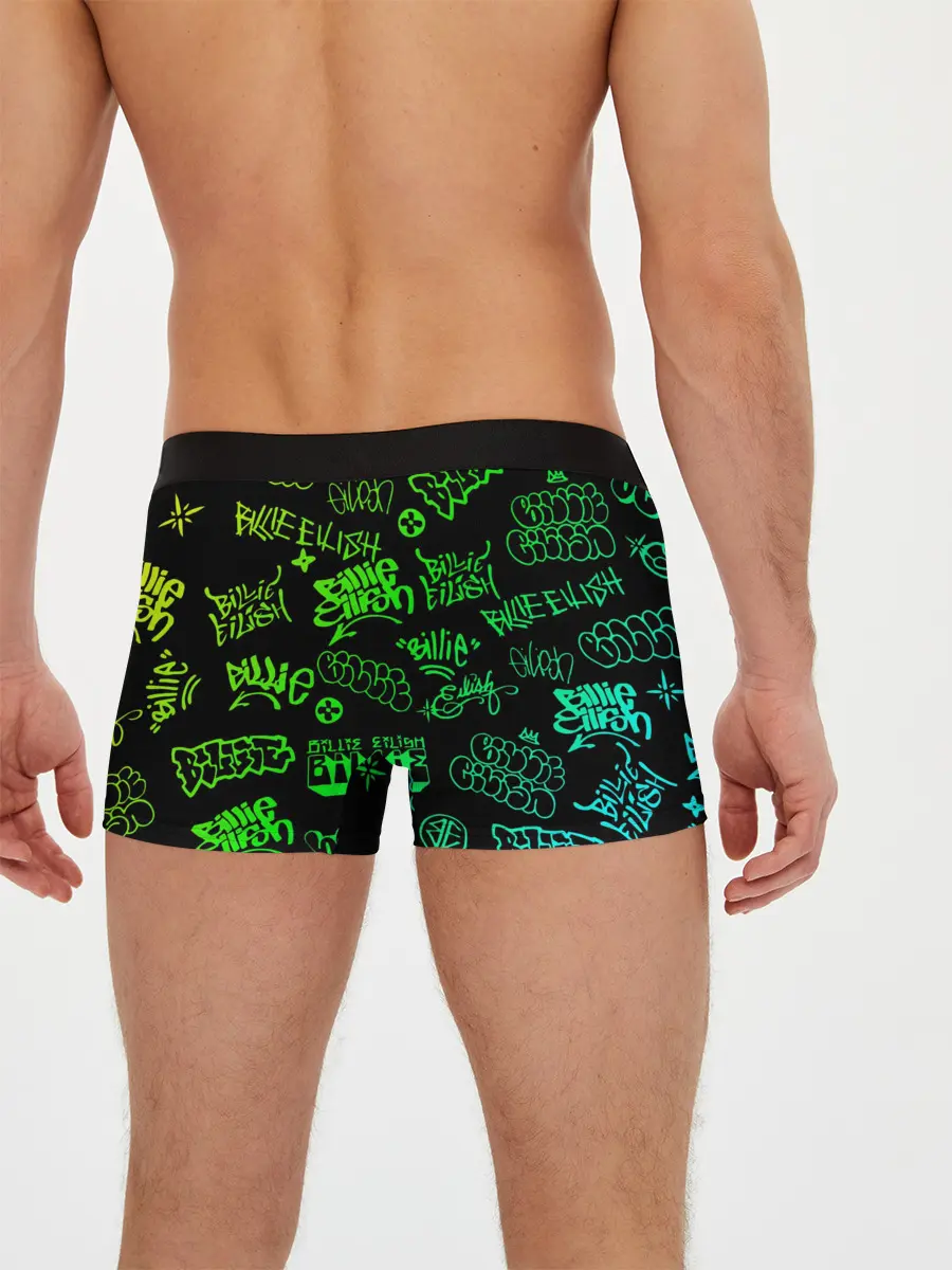 Мужские трусы боксеры / Billie Eilish Graffiti gradien