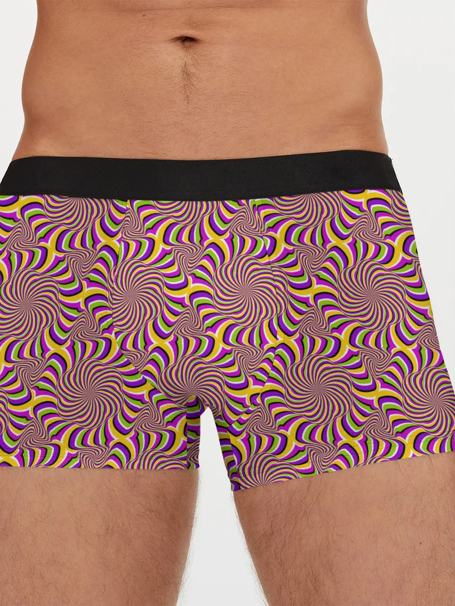 Мужские трусы боксеры / Желто-фиолетовая иллюзия вращения