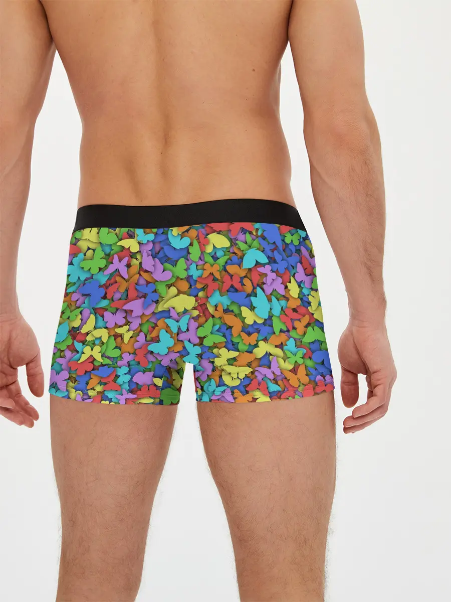 Мужские трусы боксеры / Разноцветные бабочки