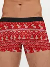 Мужские трусы боксеры / Новогодний узор с оленями и елкой