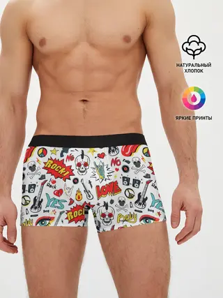 Мужские трусы боксеры / Я ЛЮБЛЮ РОК