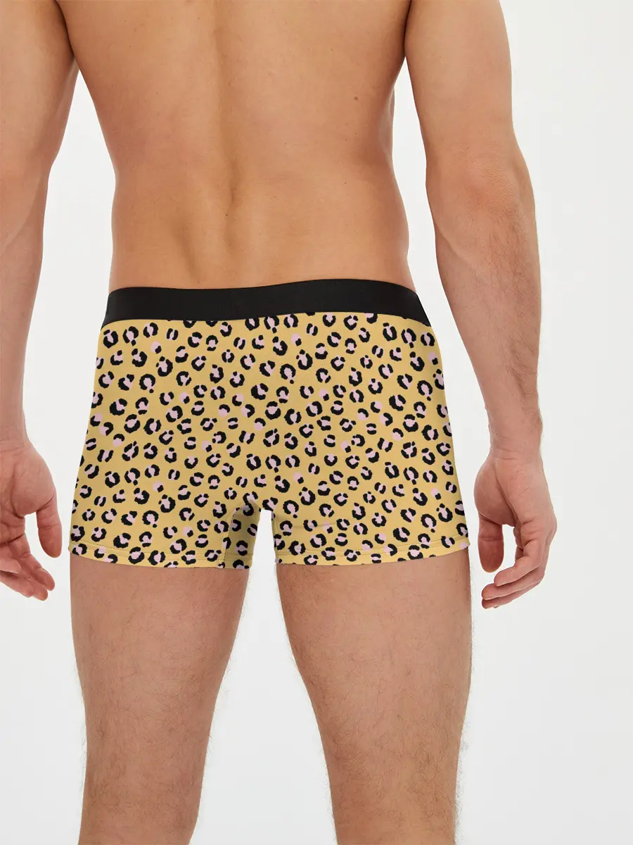 Мужские трусы боксеры / Желтый леопардовый принт