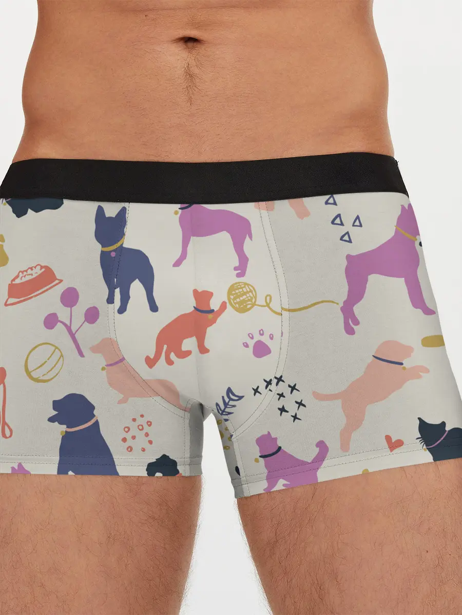 Мужские трусы боксеры / Домашние животные паттерн | Pets pattern
