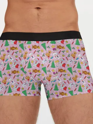 Мужские трусы боксеры / Новогодние Зверюшки
