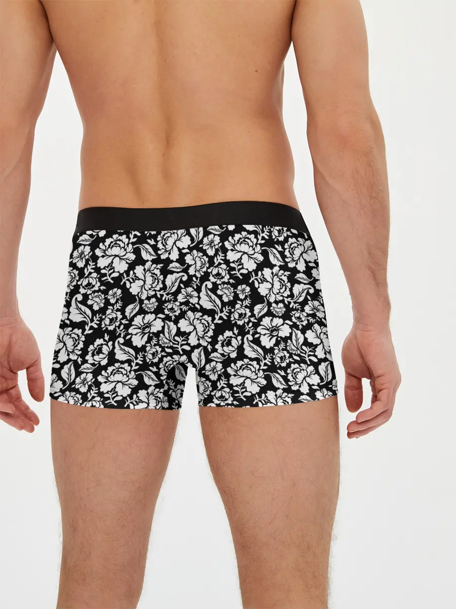 Мужские трусы боксеры / White flowers