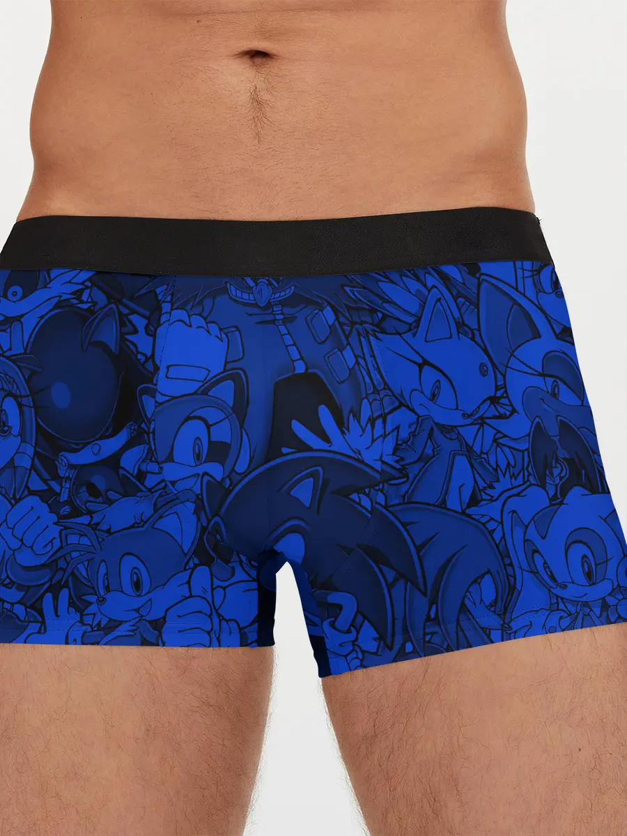 Мужские трусы боксеры / SONIC BLUE PATTERN | СИНИЙ ЁЖ