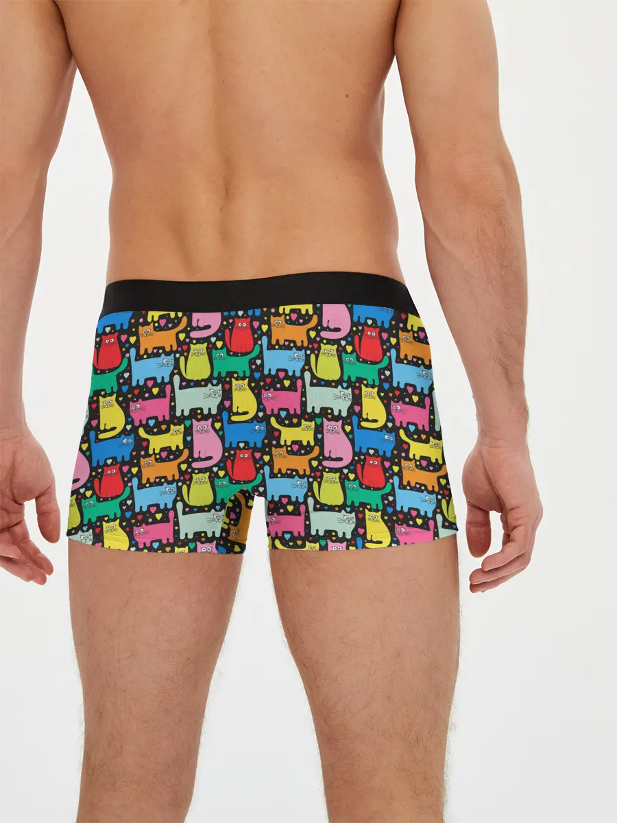 Мужские трусы боксеры / Разноцветные котики