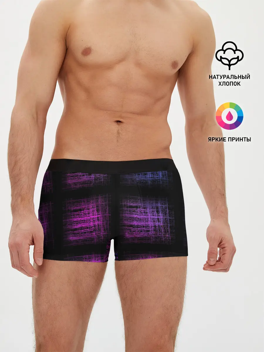 Мужские трусы боксеры / Неоновая абстракция