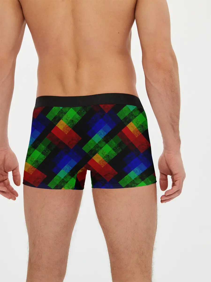Мужские трусы боксеры / Разноцветный мраморный узор