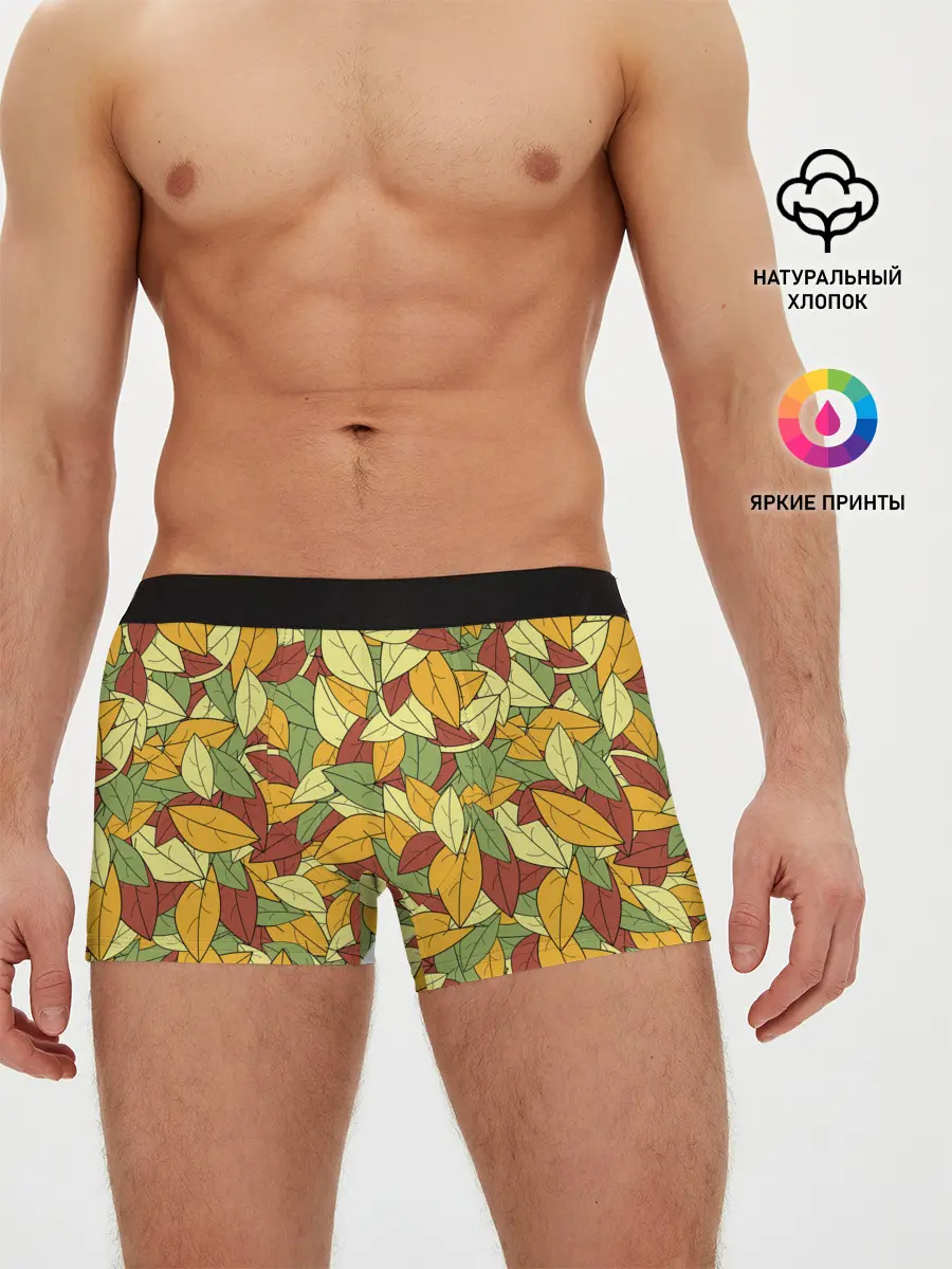 Мужские трусы боксеры / Яркие осенние листья