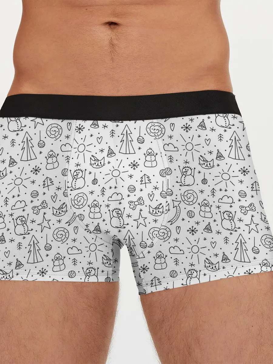 Мужские трусы боксеры / Зимнее дудл настроение