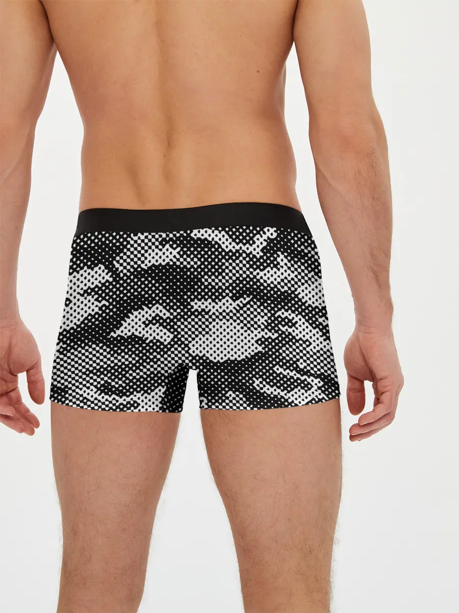 Мужские трусы боксеры / Черный камуфляж