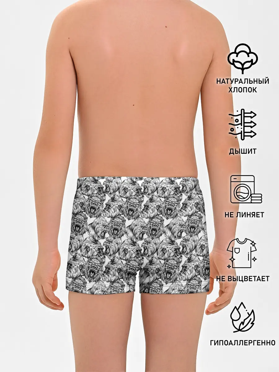 Трусы для мальчиков / Злые Гориллы - Паттерн