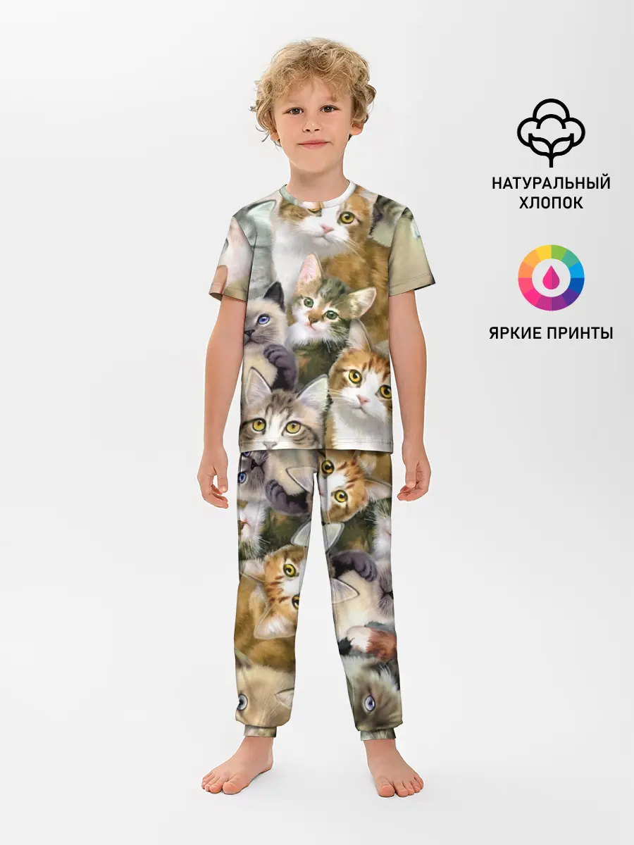 Детская пижама с брюками / Котишики