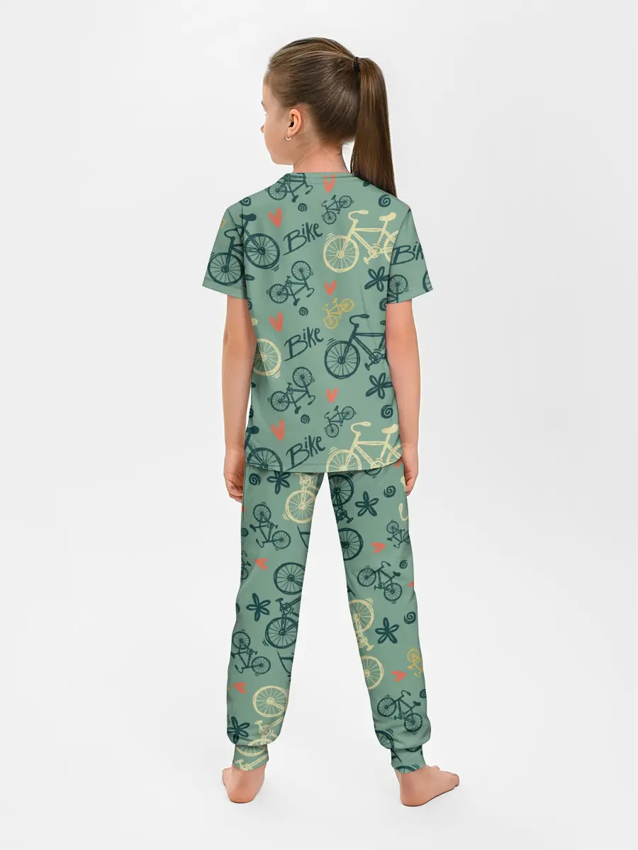 Детская пижама с брюками / Велосипед Текстура