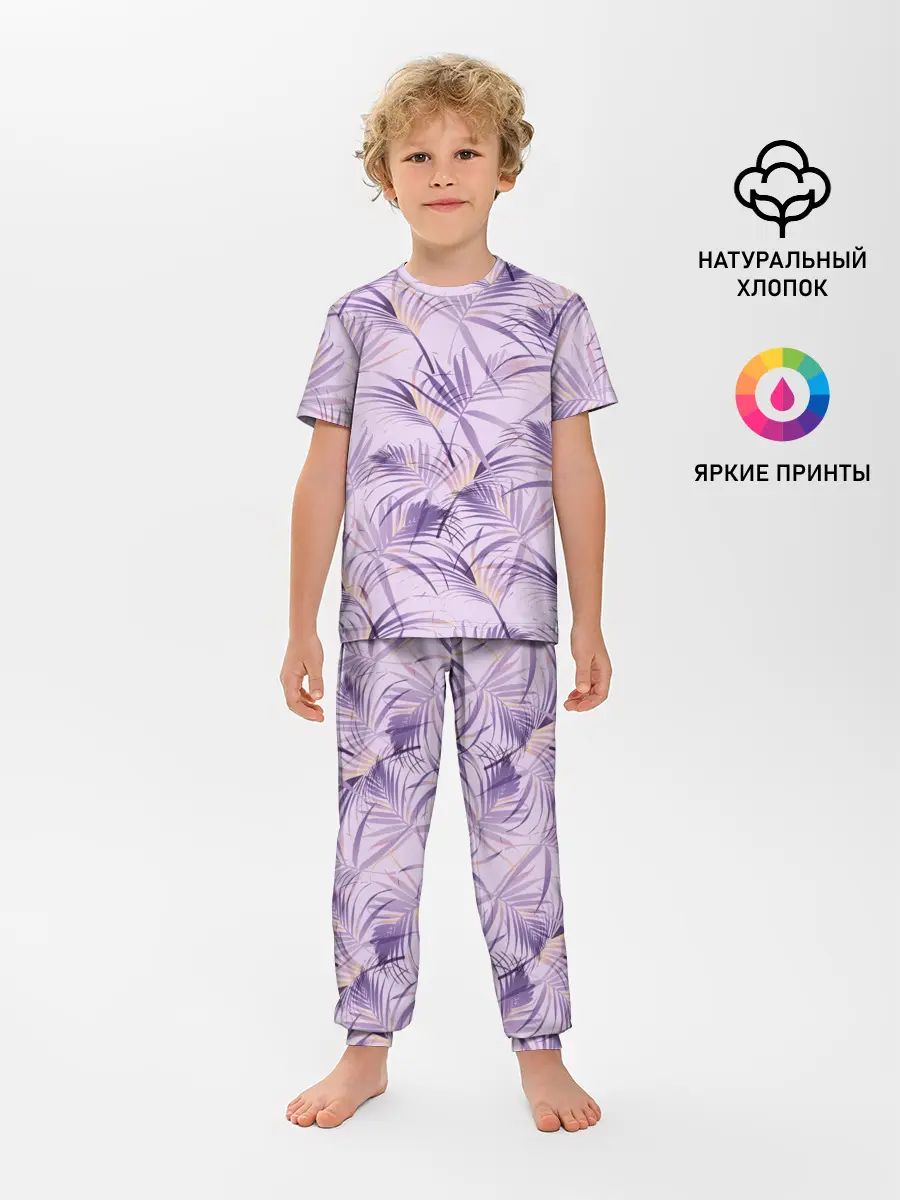 Детская пижама с брюками / Листья