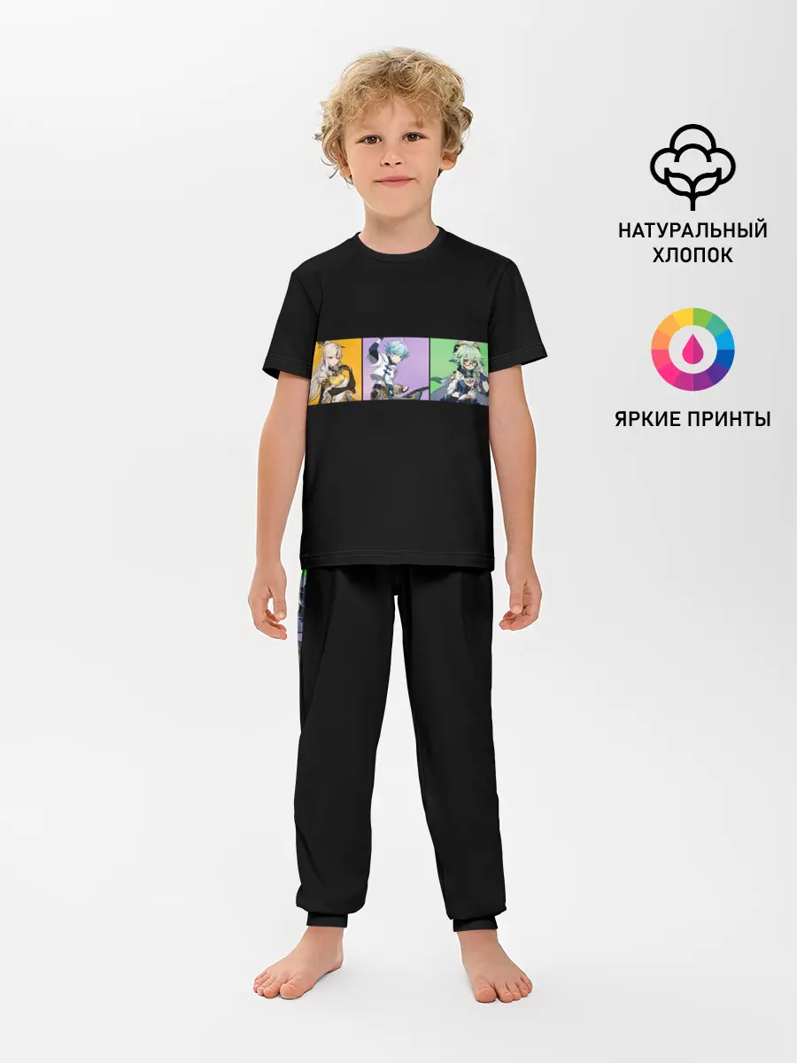 Детская пижама с брюками / Genshin Impact - Полоса