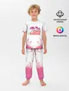 Детская пижама с брюками / Лого джоджо розовые брызги