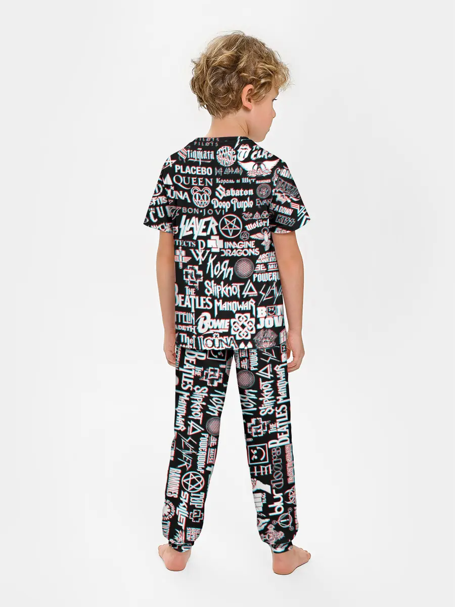 Детская пижама с брюками / ЛОГОТИПЫ РОК ГРУПП GLITCH
