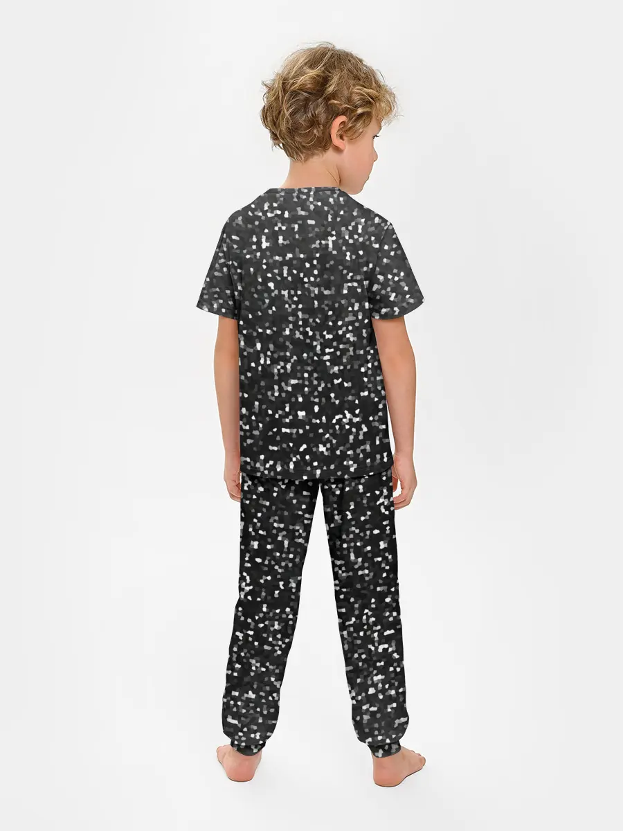 Детская пижама с брюками / ЧБ мозаика