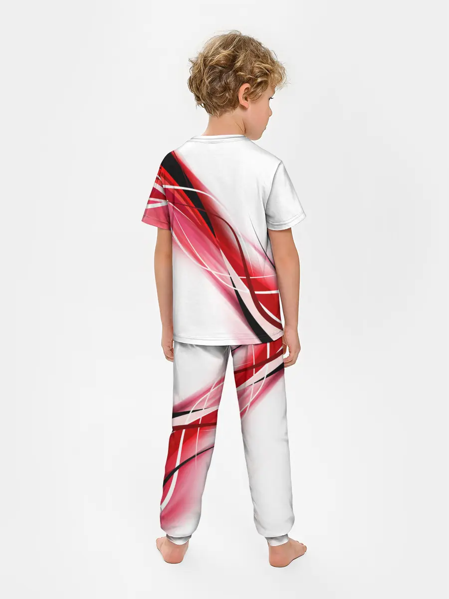 Детская пижама с брюками / GEOMETRY STRIPES RED