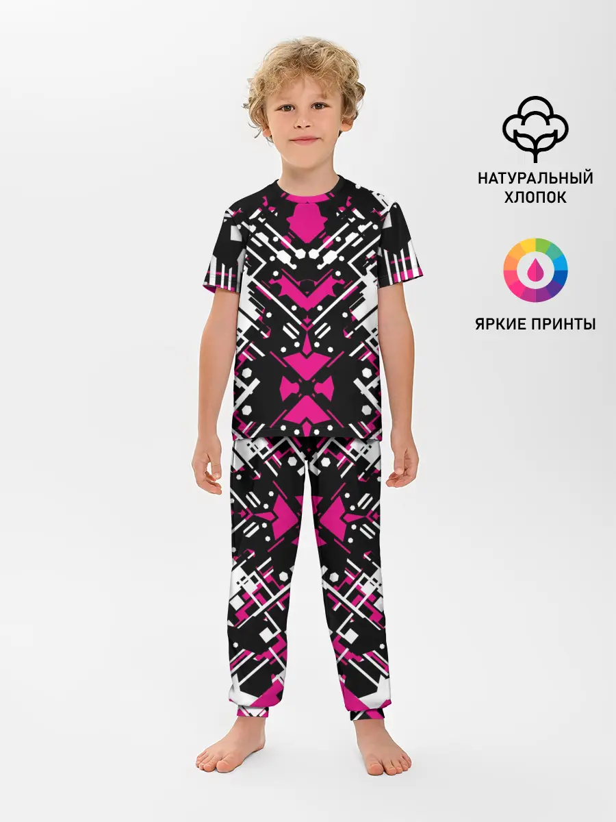 Детская пижама с брюками / КИБЕРПАНК,ФАНТАСТИКА,КРАСНЫЙ