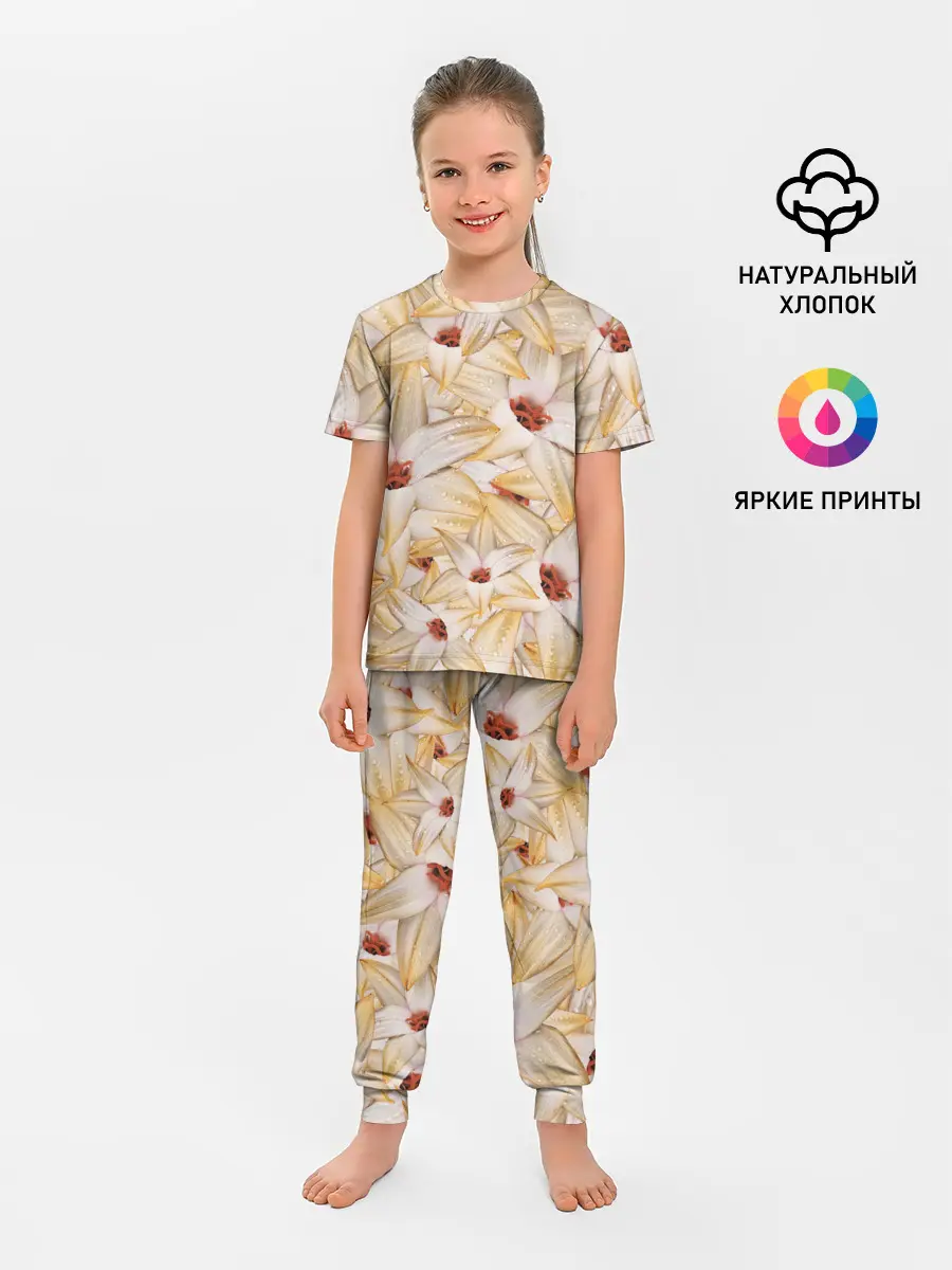 Детская пижама с брюками / Яркие Цветы