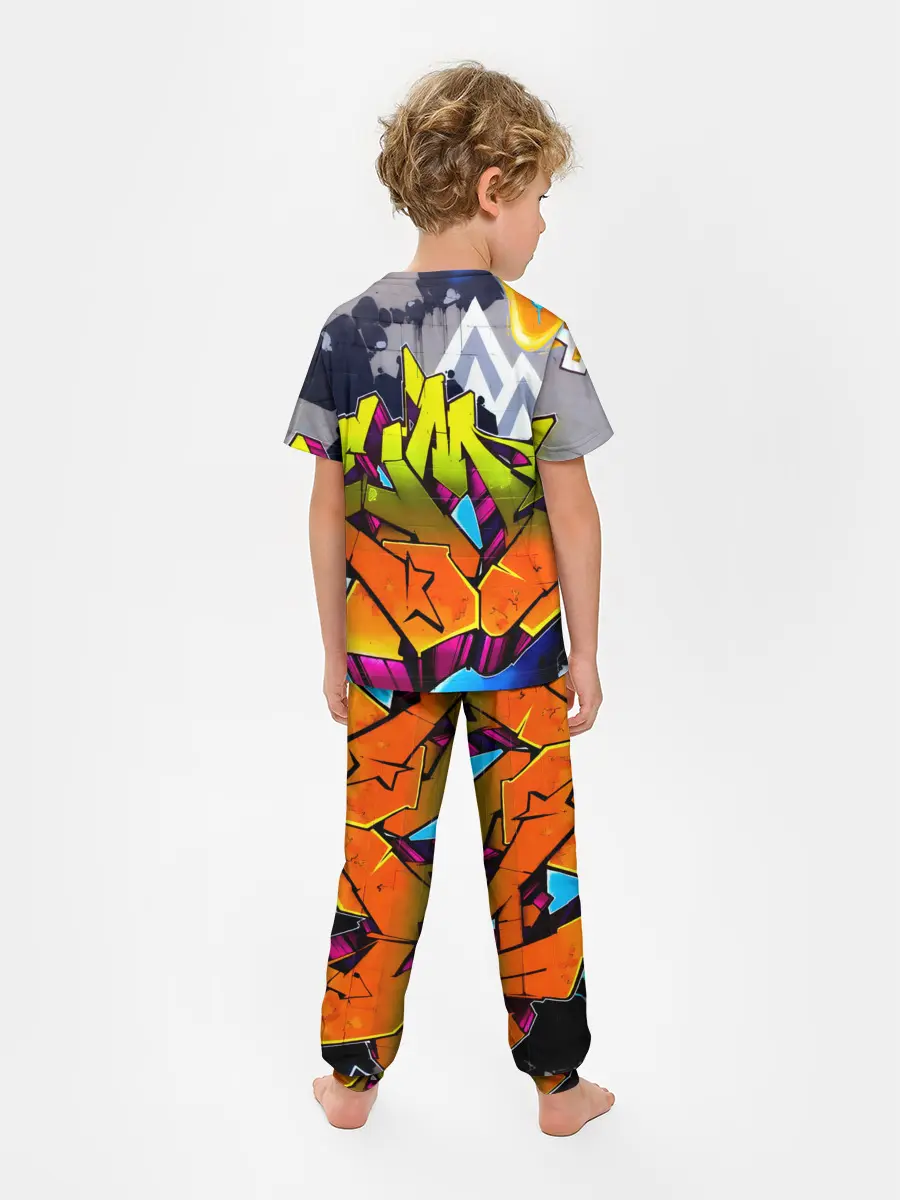 Детская пижама с брюками / НЕОНОВОЕ ГРАФФИТИ