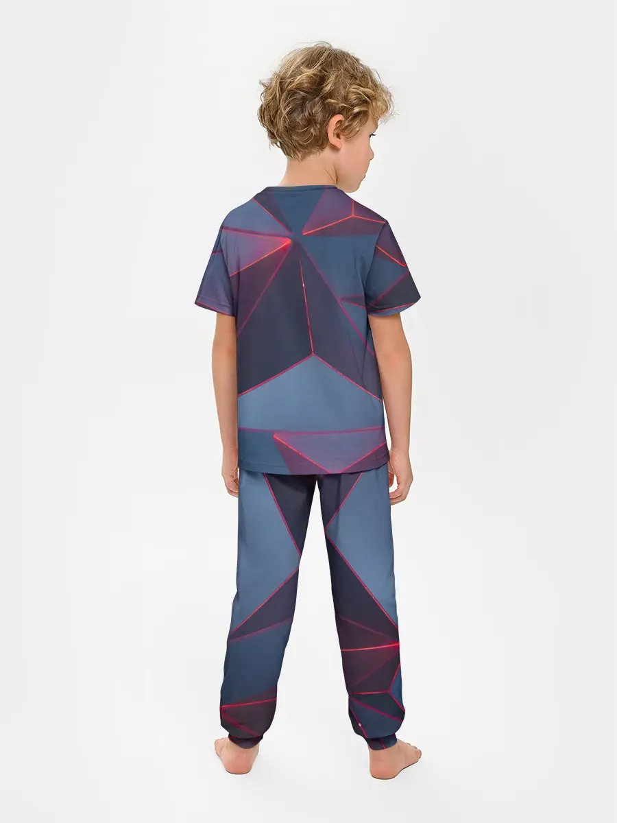 Детская пижама с брюками / Неоновый треугольник.