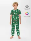 Детская пижама с брюками / Новогодний паттерн с зайчиками
