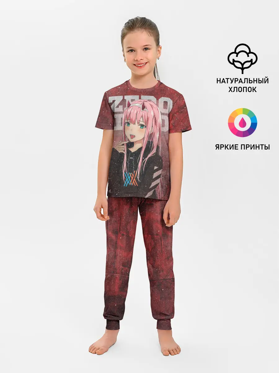 Детская пижама с брюками / Zero Two в толстовке